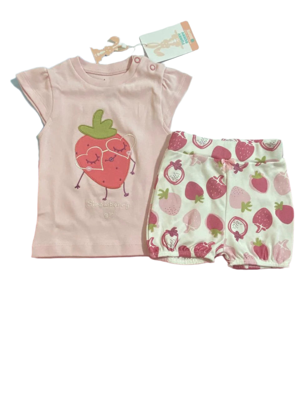 بيجامه بناتي صيفي قطن من فاني باني مكون من قطعتين رسمة فواكهه 🎀🤩🤩