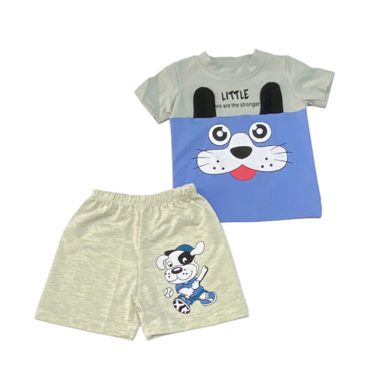 بيجامه اولادي قطن مكونه من قطعتين رسمة كلب ❤️❤️