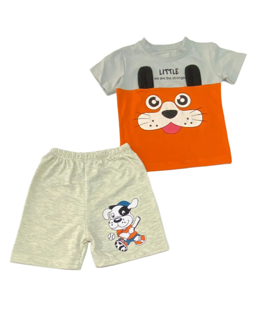 بيجامه اولادي قطن مكونه من قطعتين رسمة كلب ❤️❤️