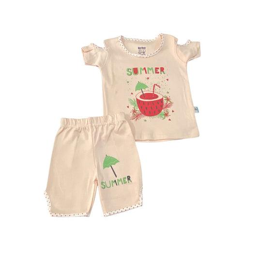 بيجامه بناتي قطن مكونه من قطعتين البطيخه ❤️❤️