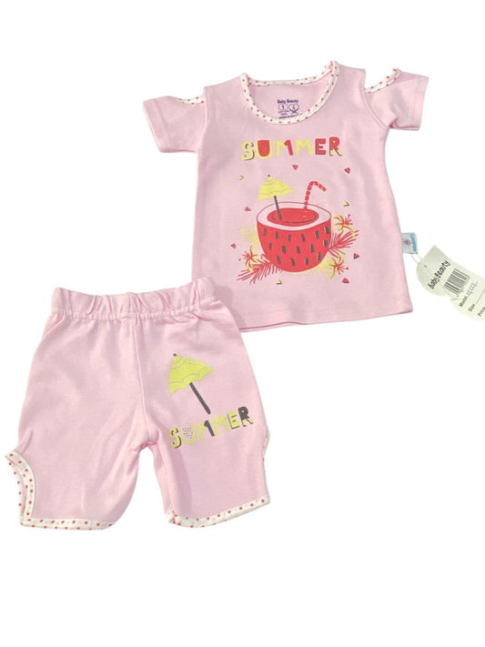 بيجامه بناتي قطن مكونه من قطعتين البطيخه ❤️❤️