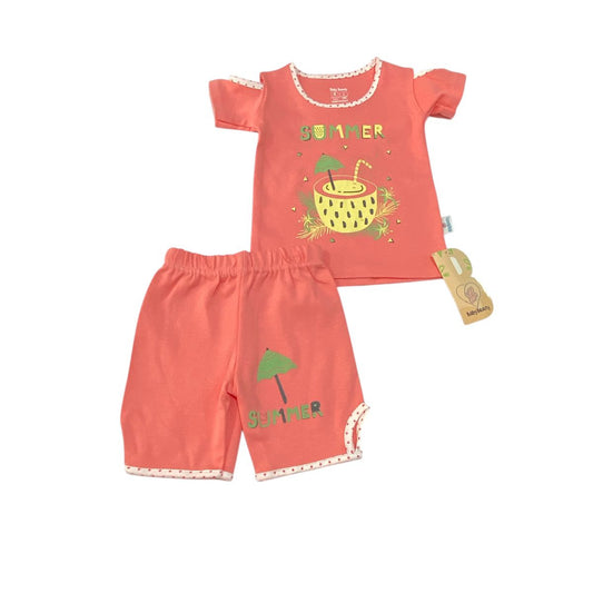 بيجامه بناتي قطن مكونه من قطعتين البطيخه ❤️❤️