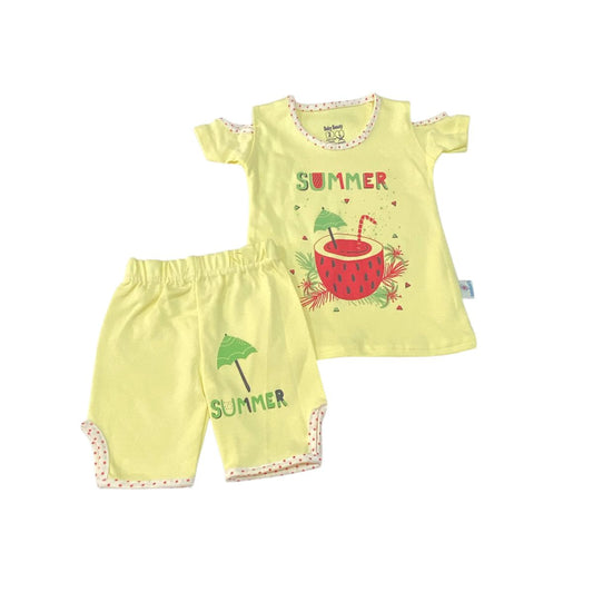 بيجامه بناتي قطن مكونه من قطعتين البطيخه ❤️❤️