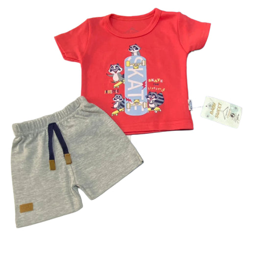 بيجامه اولادي قطن 100% مكونه من قطعتين رسمه الاسكوتر ❤️🛴