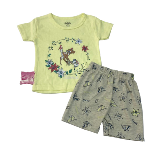 طقم بناتي أنيق وعصري مكوّن من قطعتين رسمة غزال 😍😍