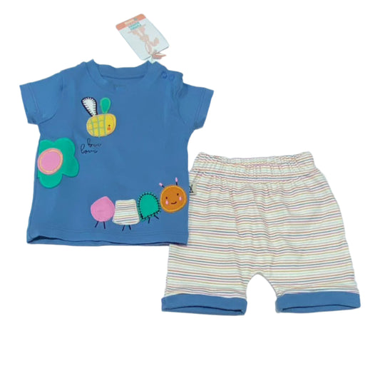 بيجامة أولادي قطن 100% من فاني باني مكون من قطعتين رسمة نحله🩵🩵 🚀