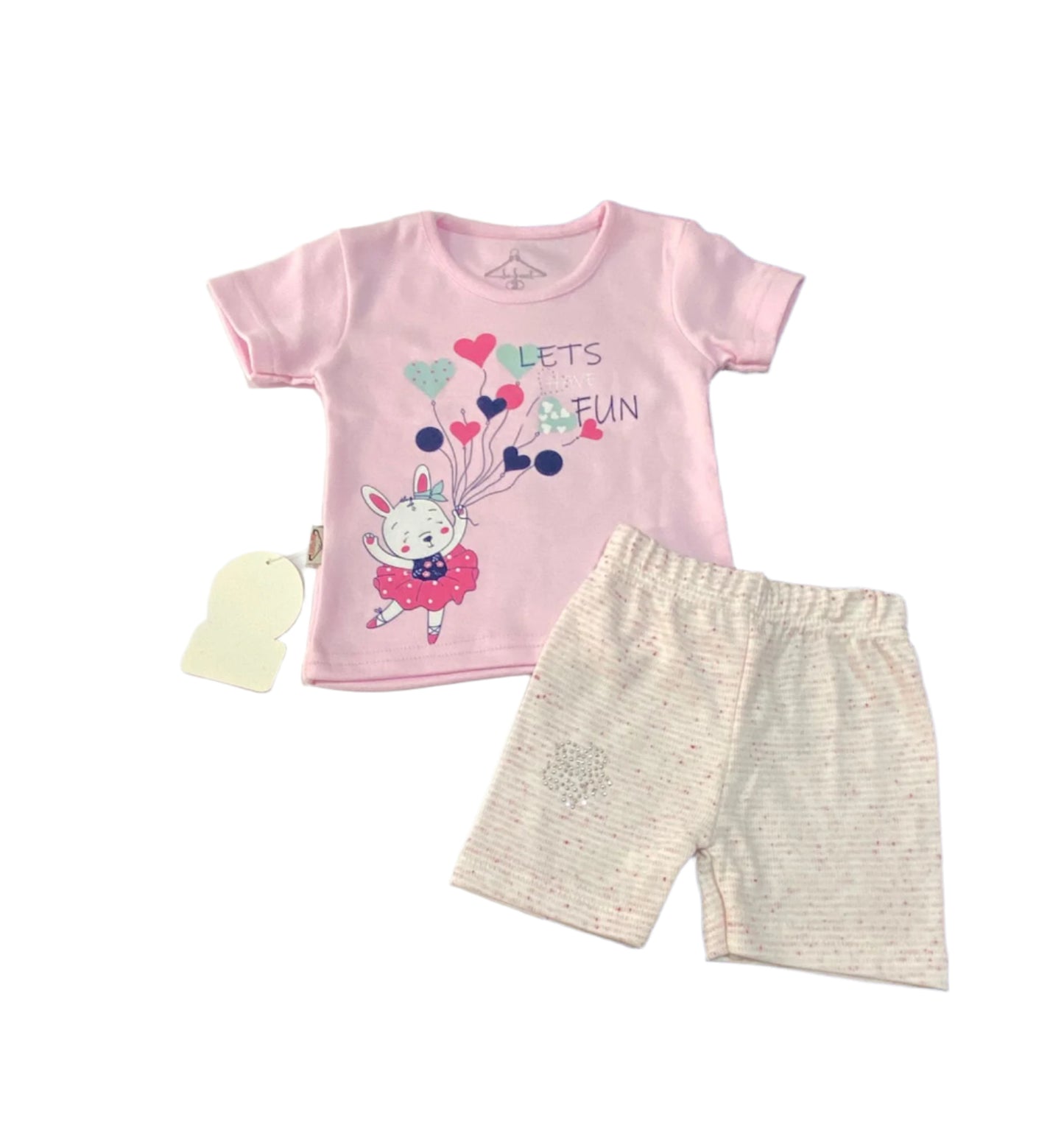 بيجامه بناتي قطن 100% مكون من قطعتين رسمه البلالين 🩷🎈