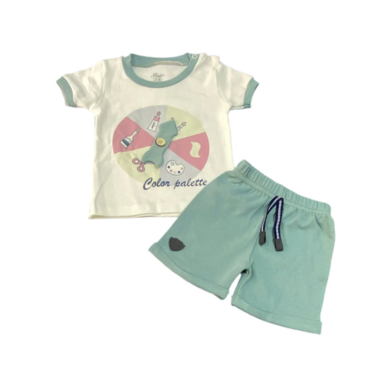 بيجامه اولادي قطن 100 % مكون من قطعتين رسمة الساعه ❤️⏱️