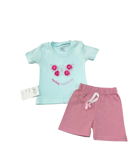 بيجامه بناتي قطن 100% مكونه من قطعتين رسمة النحله 🩷🐝