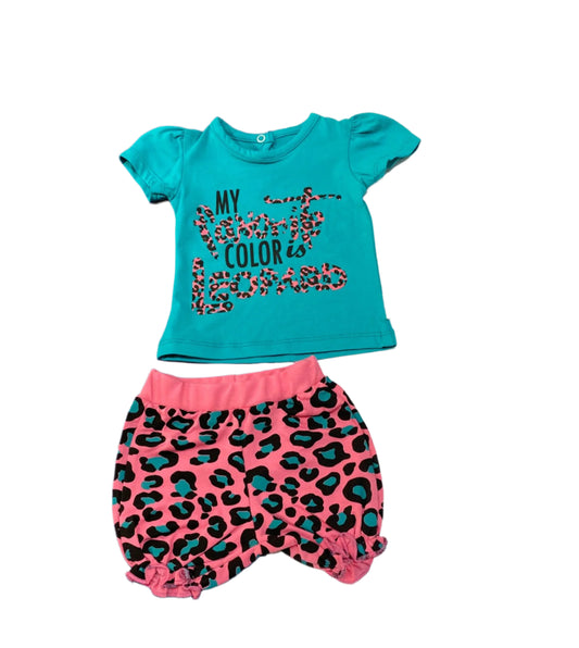 طقم خروج بناتي مكون من قطعتين منقوش 🩷🩷