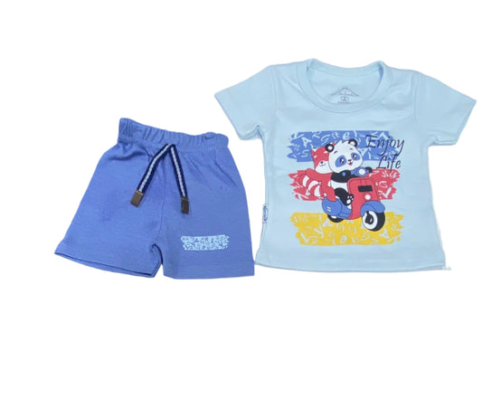 طقم اولادي عصري مكون من قطعتين رسمة الباندا ❤️❤️😍