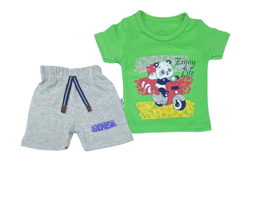 طقم اولادي عصري مكون من قطعتين رسمة الباندا ❤️❤️😍