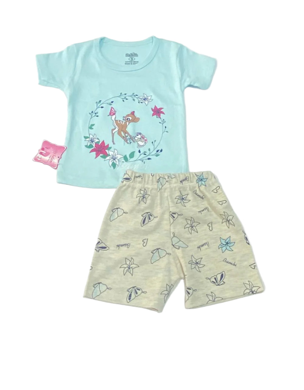 طقم بناتي أنيق وعصري مكوّن من قطعتين رسمة غزال 😍😍