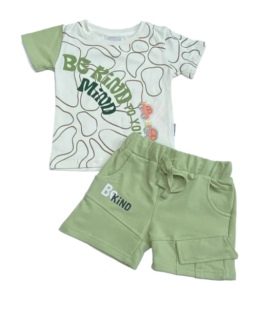 طقم خروج صيفي اولادي مكون قطعتين رسمة العربيات ❤️❤️