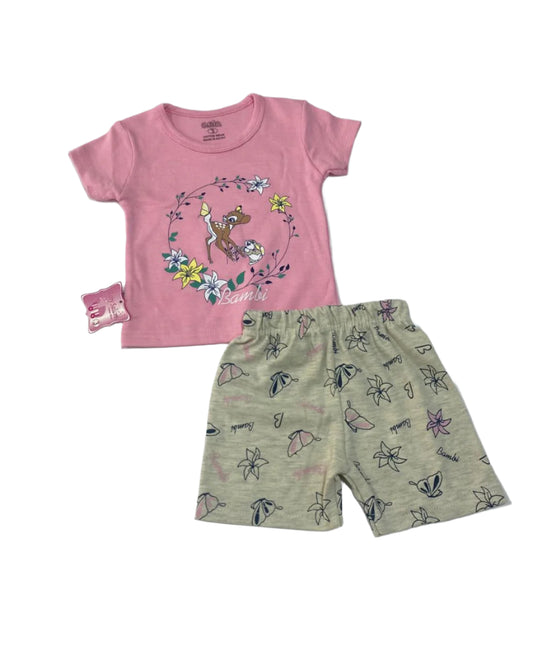 طقم بناتي أنيق وعصري مكوّن من قطعتين رسمة غزال 😍😍