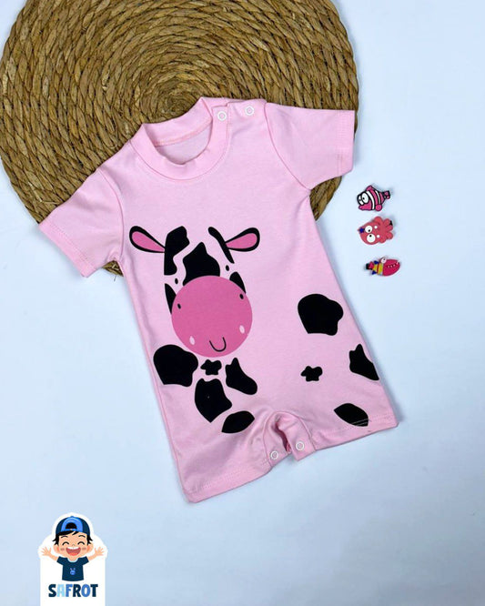 سالوبيت صيفي بناتي قطن 100% خامه خفيفه رسمة البقره 🩷🩷