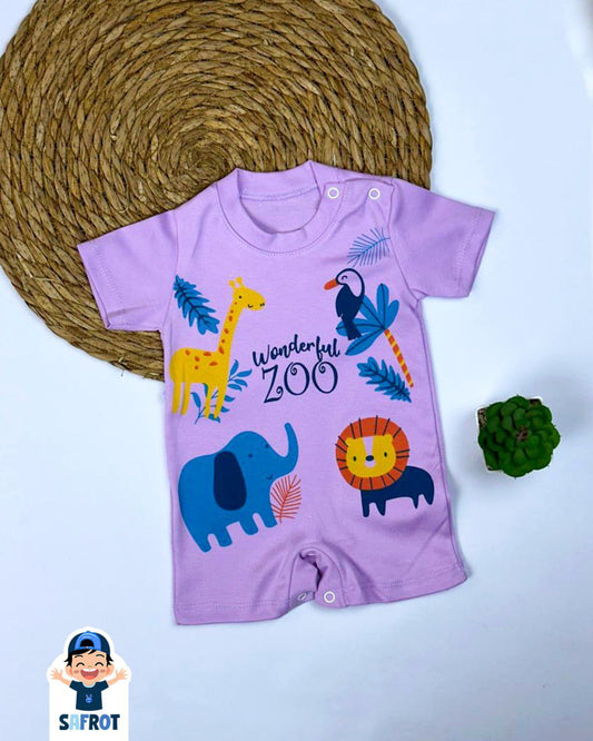 سالوبيت صيفي اولادي وبناتي قطن 100% خامه خفيفه رسمة ZOO 🩷🤍