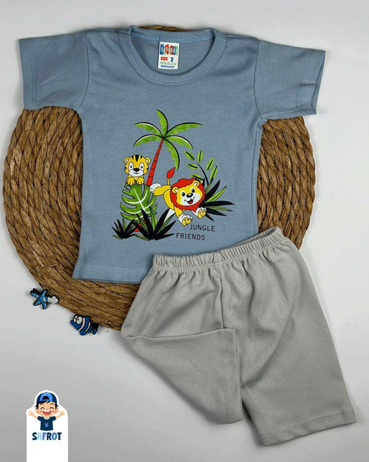 بيجامه اولادي قطن خامه مريحه مكون من قطعتين رسمة النخله❤️😍