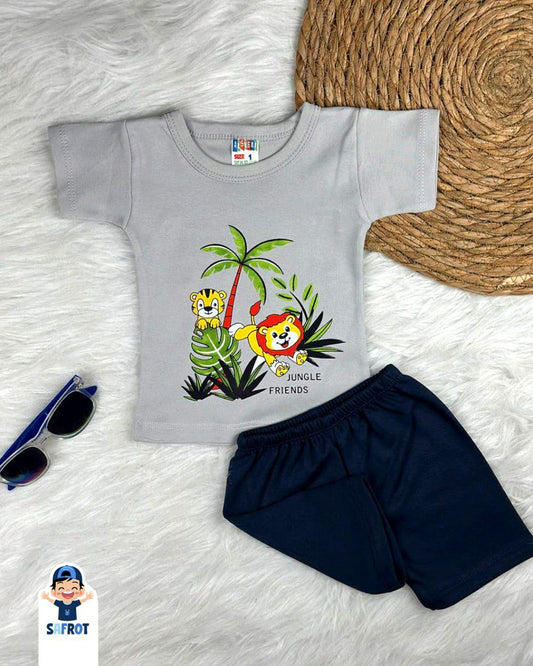 بيجامه اولادي قطن خامه مريحه مكون من قطعتين رسمة النخله❤️😍