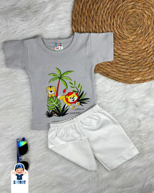 بيجامه اولادي قطن خامه مريحه مكون من قطعتين رسمة النخله❤️😍