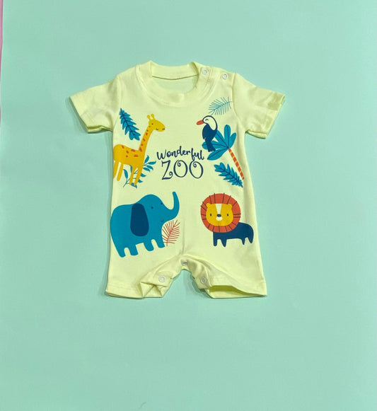 سالوبيت صيفي اولادي وبناتي قطن 100% خامه خفيفه رسمة ZOO 🩷🤍