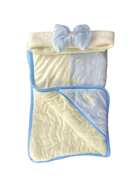 بطانية بيبي قطن فرو لحديثي الولادة، ناعمة على البشرة ماركة السنافر💗🩵