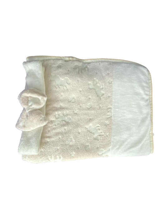 بطانية بيبي قطن فرو لحديثي الولادة، ناعمة على البشرة ماركة السنافر💗🩵