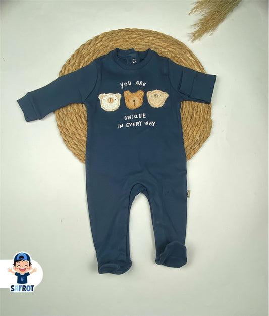 سالوبيت خريفي اولادي وبناتي من فاني باني قطن 100% رسمة 3 دببه❤️❤️