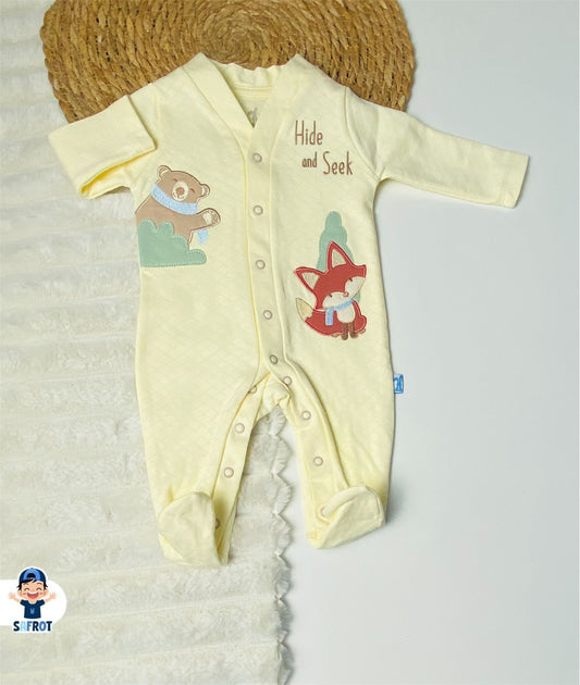 سالوبيت شتوي بناتي من فاني باني قطن 100% رسمة دب وثعلب❤️❤️