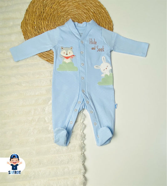 سالوبيت شتوي بناتي من فاني باني قطن 100% رسمة دب وثعلب❤️❤️