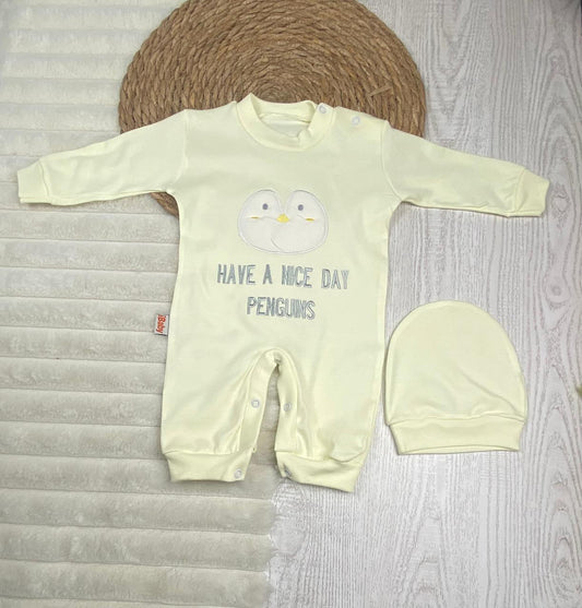 سالوبيت اولادي وبناتي قطن 100% خريفي مكون من قطعتين penguins❤️