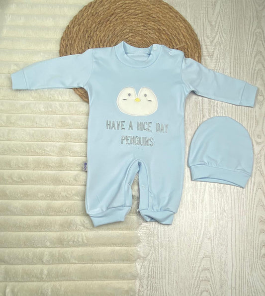 سالوبيت اولادي وبناتي قطن 100% خريفي مكون من قطعتين penguins❤️