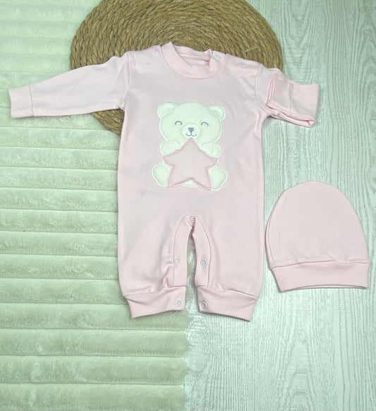 سالوبيت اولادي وبناتي قطن 100% خريفي مكون من قطعتين رسمة دب ونجمه❤️