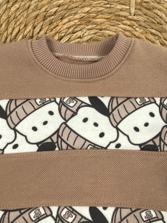 طقم اطفال شتوي خامه ميلتون مكون من 3 قطع مبطن من الداخل رسمة دببه 🤍💙