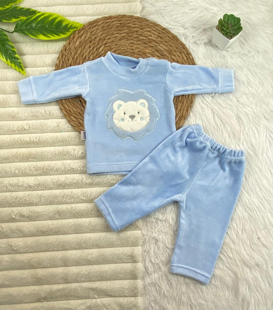 بيجامه قطيفه اولادي و بناتي مكونه من قطعتين خامه مريحه رسمة دب🤍🩷