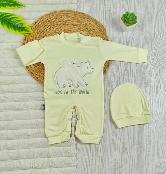 سالوبيت اولادي وبناتي قطن 100% خريفي مكون من قطعتين رسمة الدبيين❤️