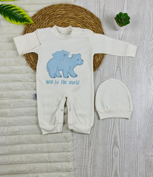 سالوبيت اولادي وبناتي قطن 100% خريفي مكون من قطعتين رسمة الدبيين❤️