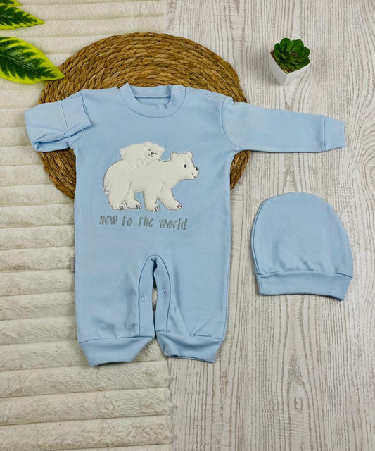 سالوبيت اولادي وبناتي قطن 100% خريفي مكون من قطعتين رسمة الدبيين❤️