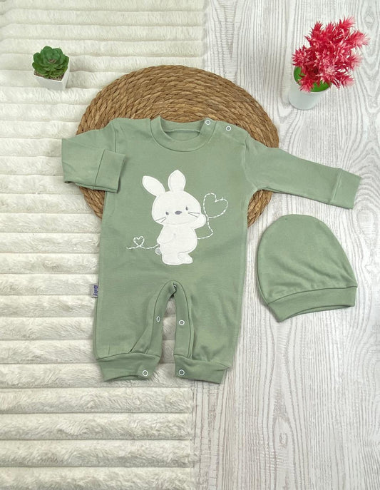 سالوبيت اولادي وبناتي قطن 100% خريفي مكون من قطعتين رسمة ارنب❤️