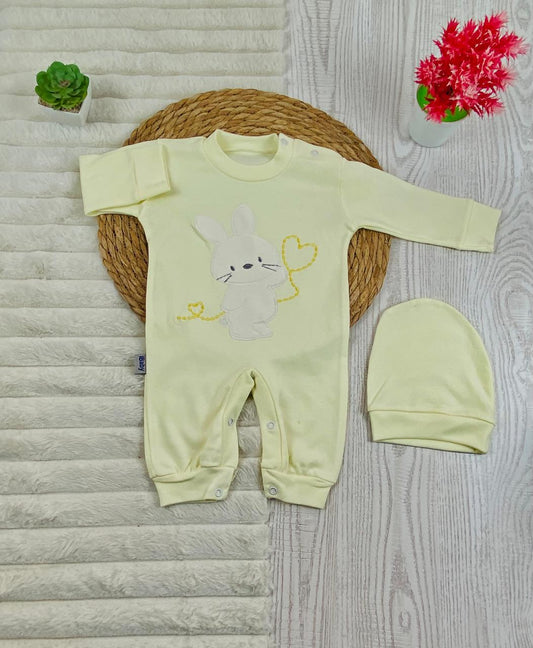 سالوبيت اولادي وبناتي قطن 100% خريفي مكون من قطعتين رسمة ارنب❤️