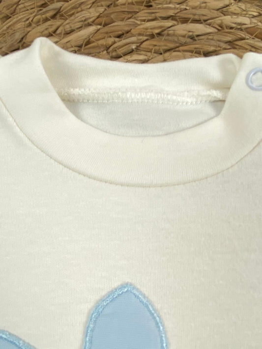 سالوبيت اولادي وبناتي قطن 100% خريفي مكون من قطعتين رسمة ارنب❤️