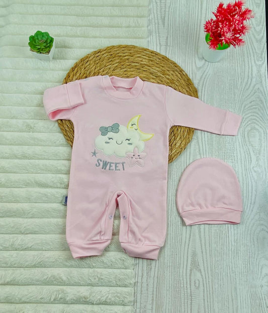 سالوبيت اولادي وبناتي قطن 100% خريفي مكون من قطعتين رسمة هلال ونجمه وسحابه❤️