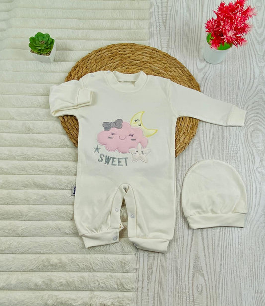 سالوبيت اولادي وبناتي قطن 100% خريفي مكون من قطعتين رسمة هلال ونجمه وسحابه❤️