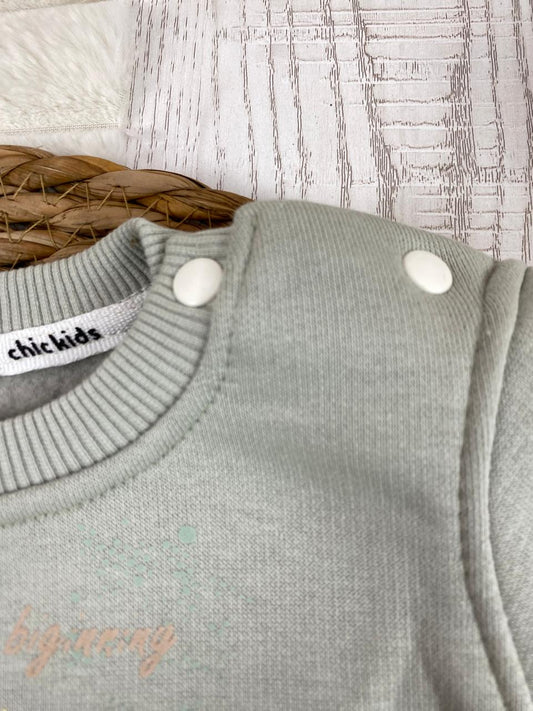 طقم شتوي ميلتون بناتي مكون من قطعتين رسمة ورد مبطن من الداخل ماركة شيك كيدز🩷🤍