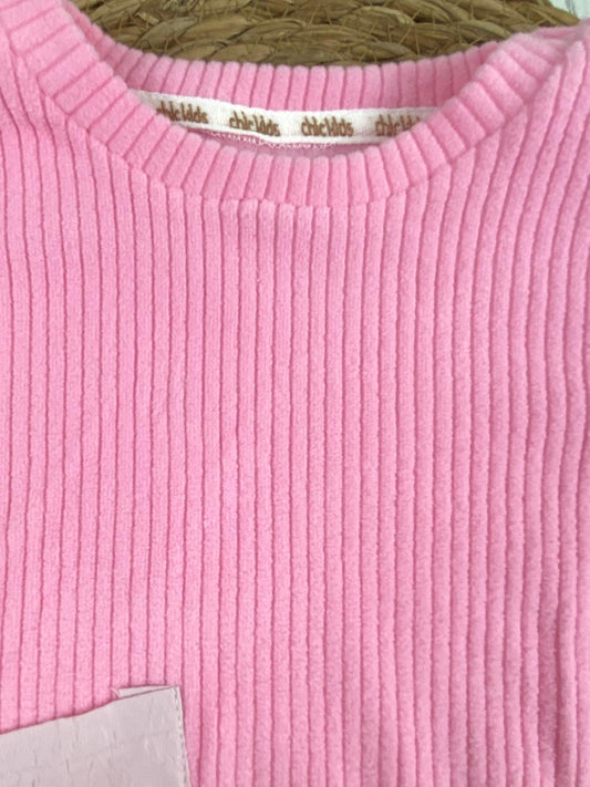 بيجامه قطيفه مسحب بناتي مكونه من قطعتين مبطن من الداخل ماركة شيك كيدز🤎🩷