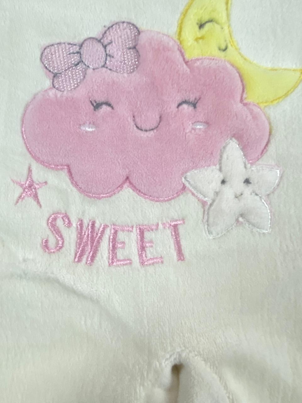 سالوبيت شتوي قطيفه مكون من قطعتين رسمة هلال ونجمه وسحابة 🩷❤️