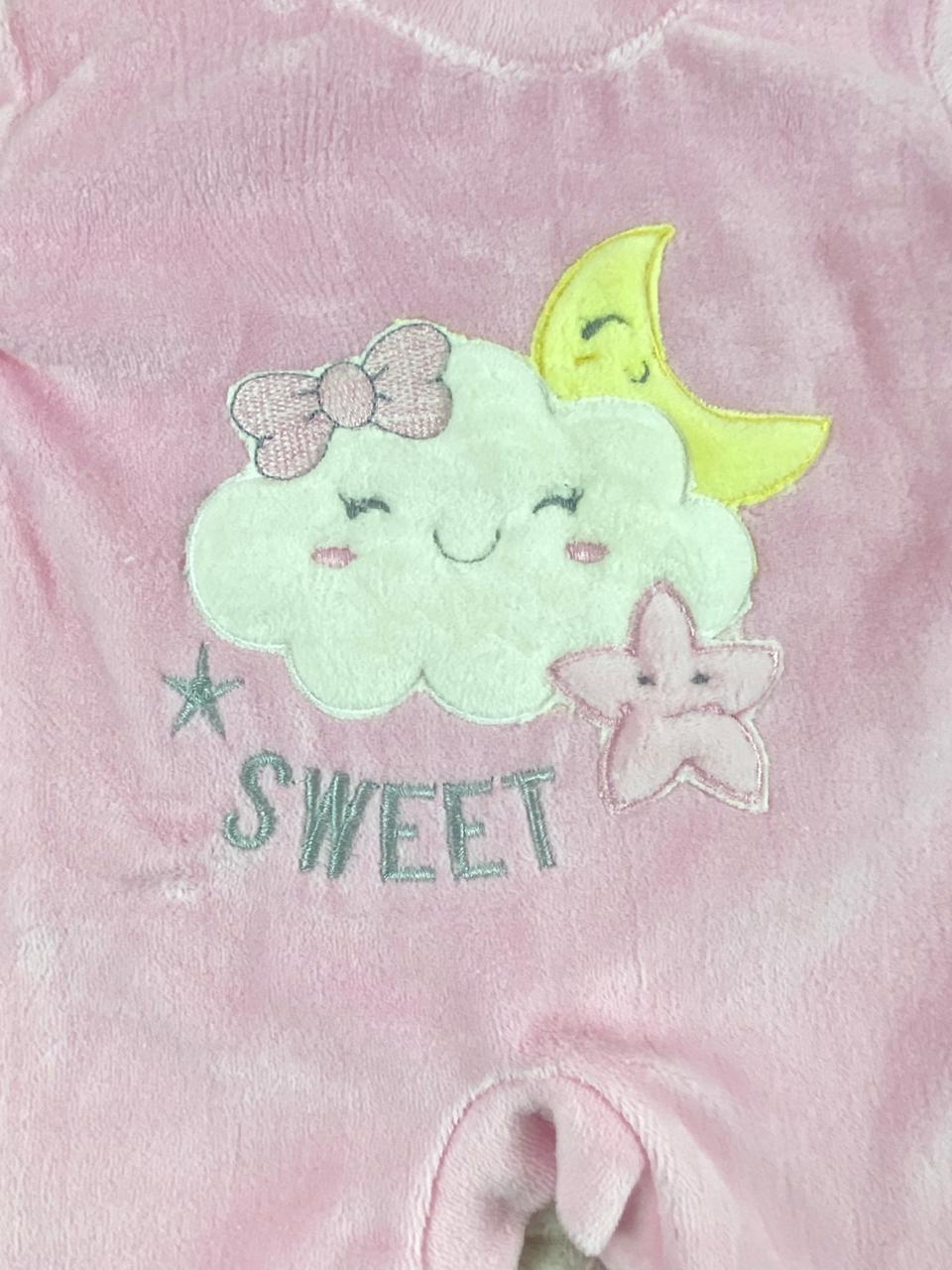 سالوبيت شتوي قطيفه مكون من قطعتين رسمة هلال ونجمه وسحابة 🩷❤️