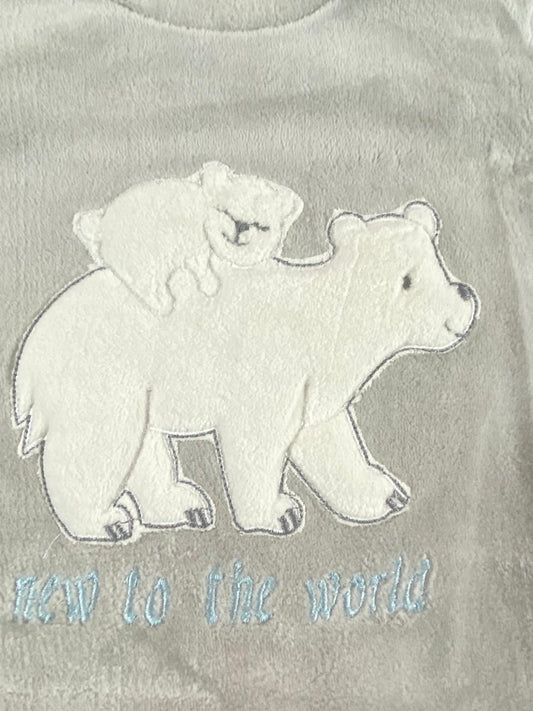 سالوبيت شتوي قطيفه مكون من قطعتين رسمة دبيين 🩷❤️