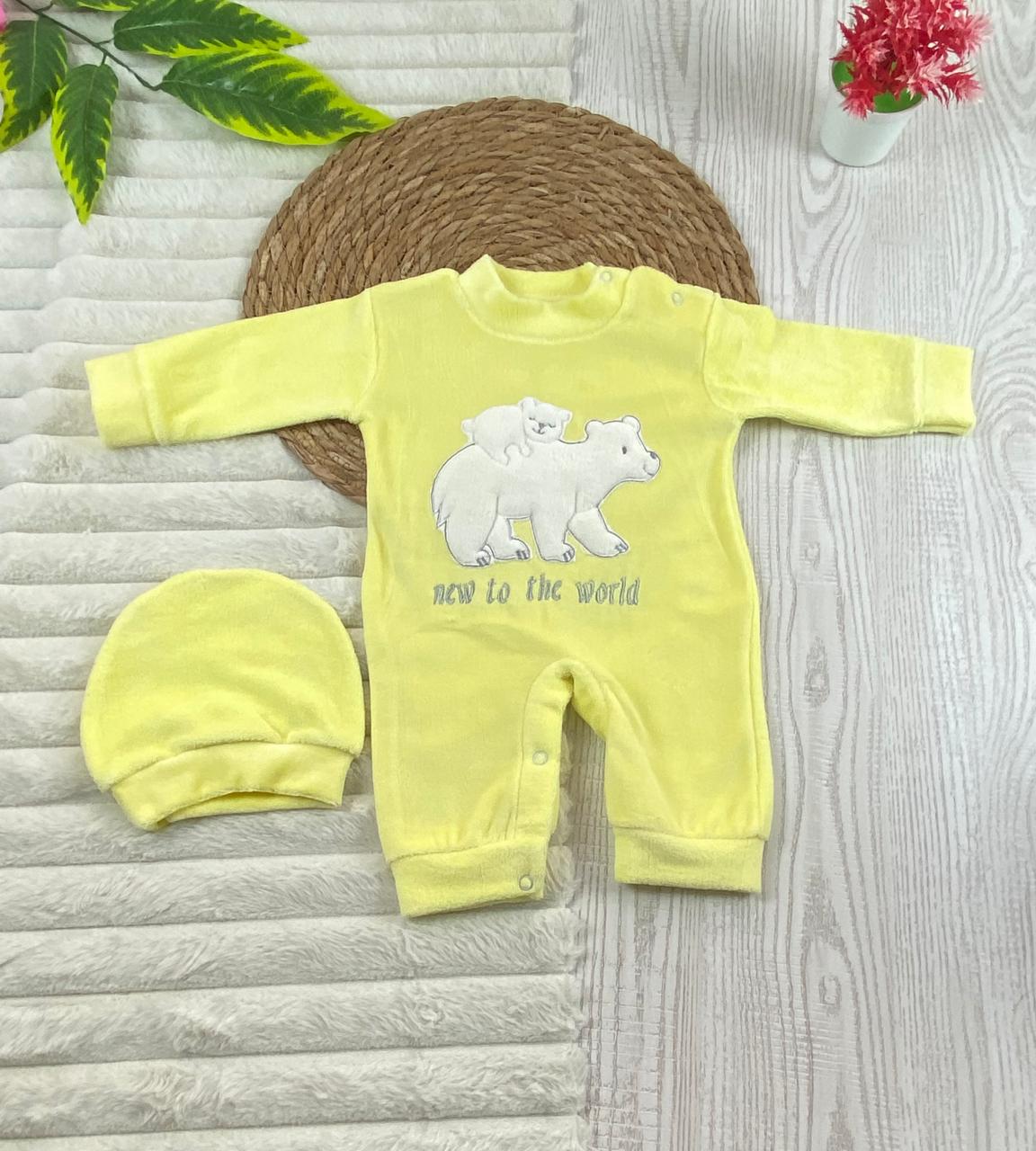 سالوبيت شتوي قطيفه مكون من قطعتين رسمة دبيين 🩷❤️