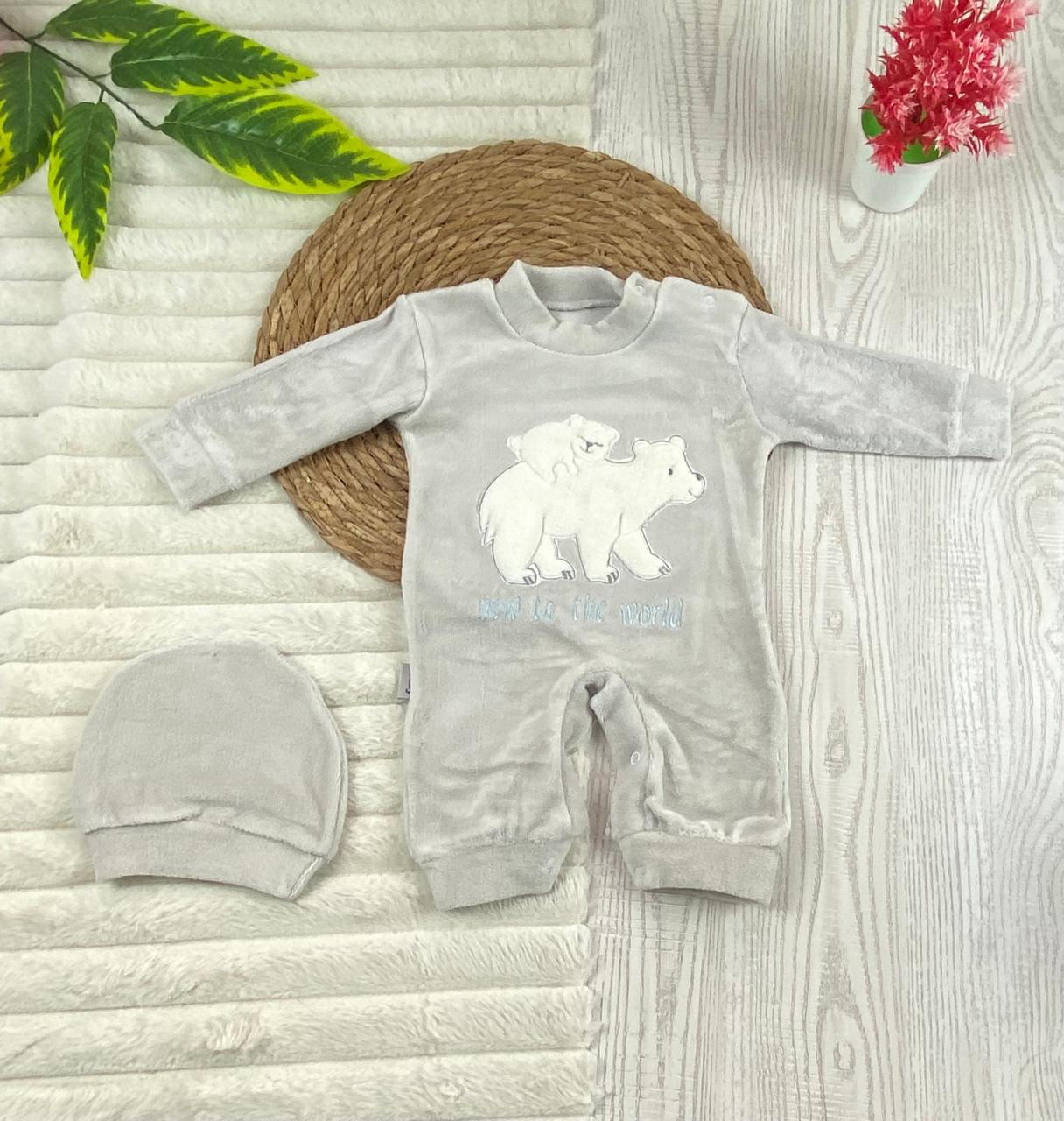 سالوبيت شتوي قطيفه مكون من قطعتين رسمة دبيين 🩷❤️